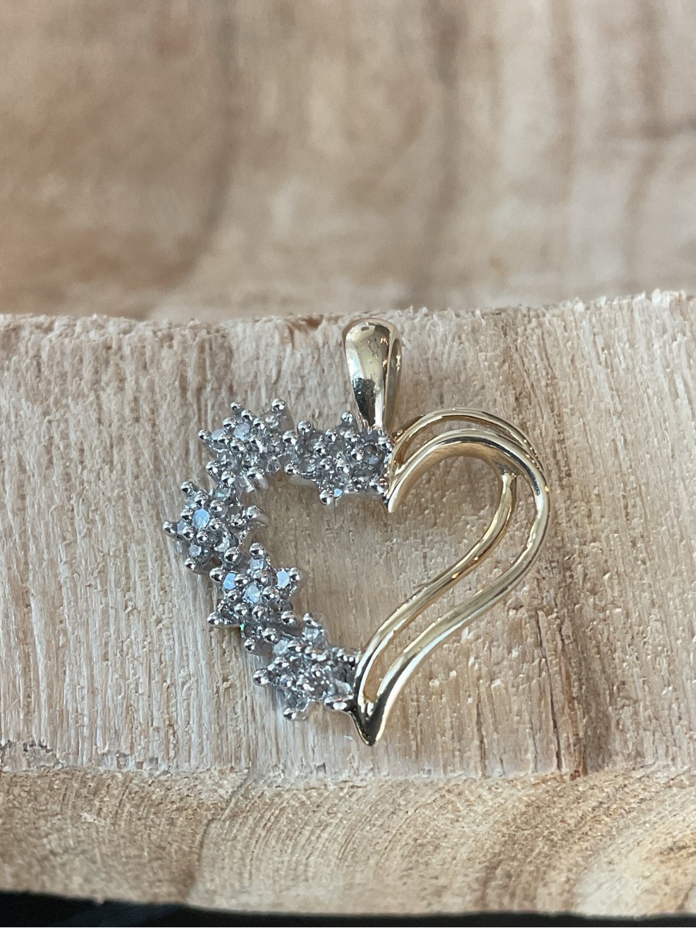 Vintage 10k Diamond Heart Pendant